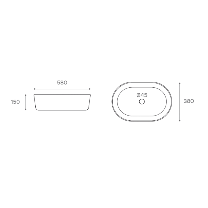 LAVABO SOBRE ENCIMERA DAKOTA MEDIDAS