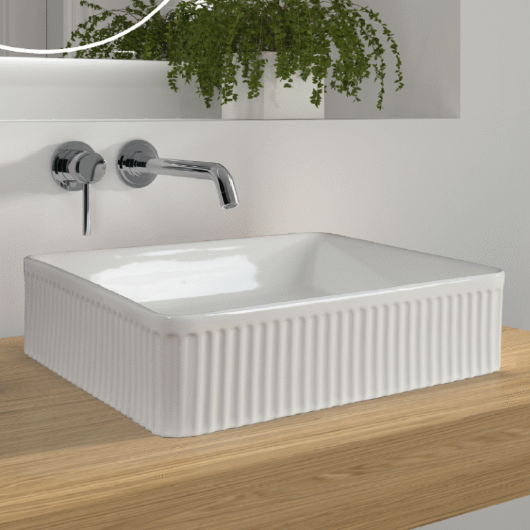 Lavabo Sobre Encimera Lucio Blanco Brillo 41,5X41,5X12 de Art&Bath