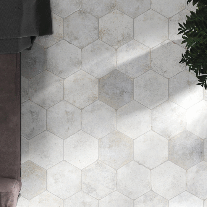 AMBIENTE OKEN HEXAGON WHITE BRILLO 23,2X26,7