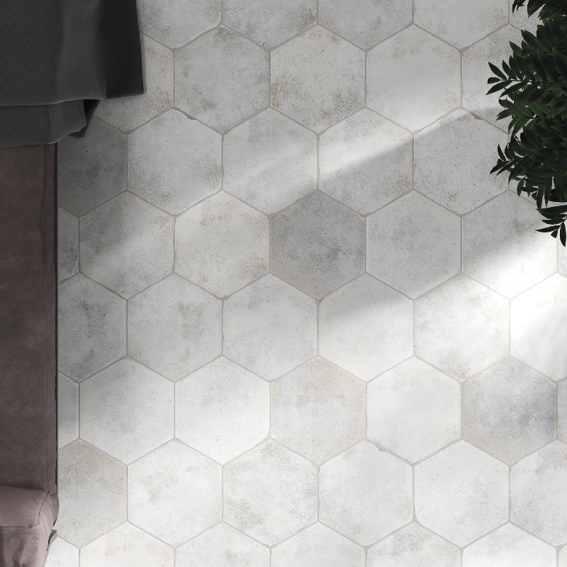 AMBIENTE OKEN HEXAGON WHITE BRILLO 23,2X26,7